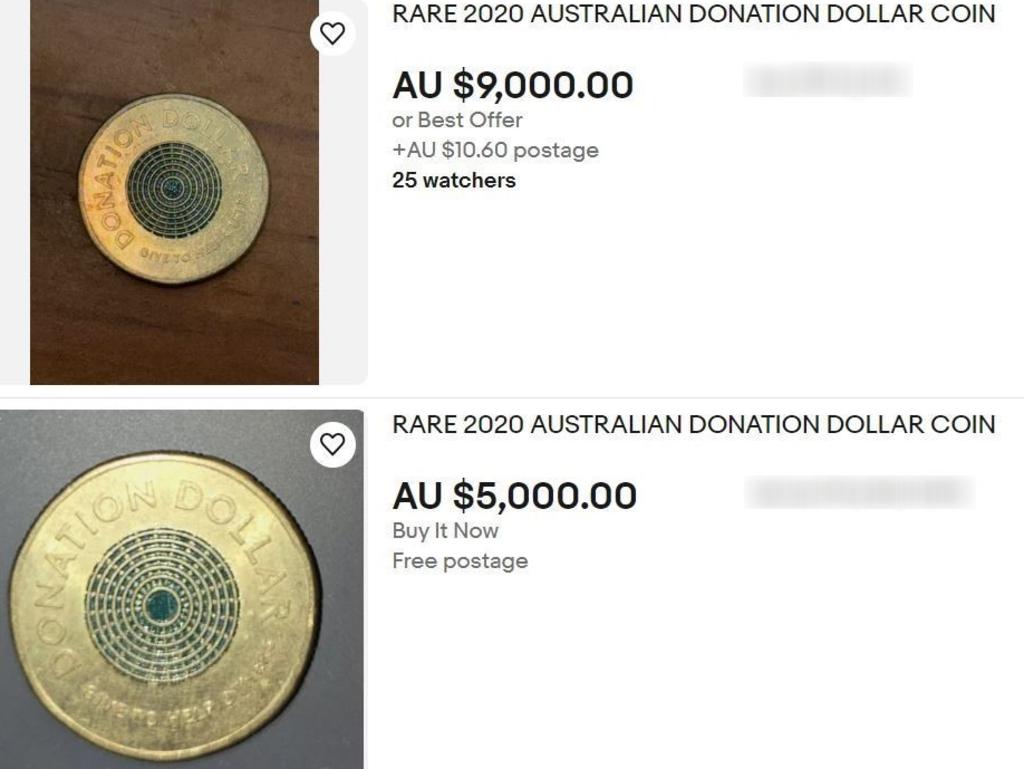 The coins are being sold for up to $9,000 on eBay. Picture: eBay