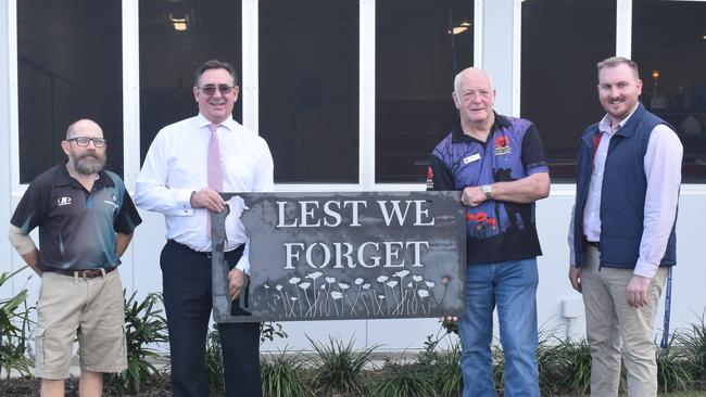 Ashley Dewar, Michael Clarkson, Tom Burton, and Allistair Smith at Laidley District High School.