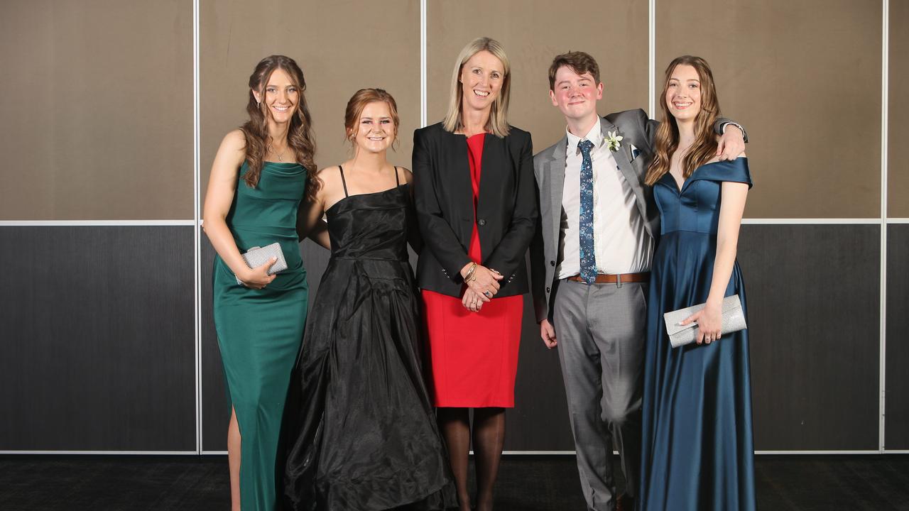 Cabra Dominican College senior students celebrate their school formal at Adelaide Oval on Friday, March 12, 2021. Picture: Emma Brasier