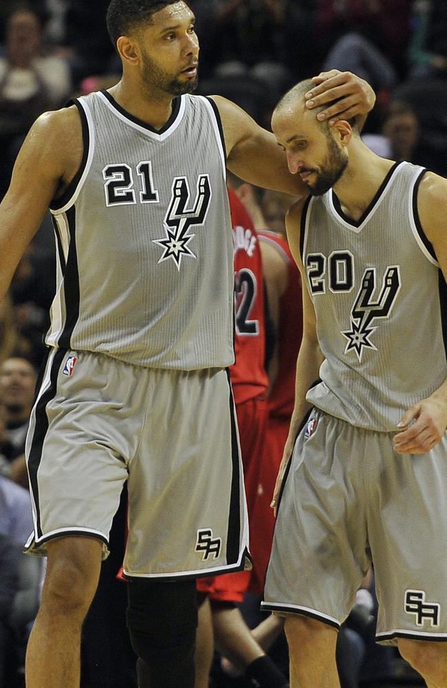 San Antonio Spurs forward Tim Duncan and teammate Manu Ginobili have endured two triple overtime losses in a row.