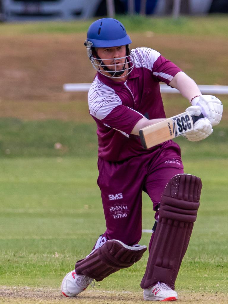 Gympie Regional Cricket Association – Valleys v Colts Colts' Sam Lang. Photo: Zahner Photography