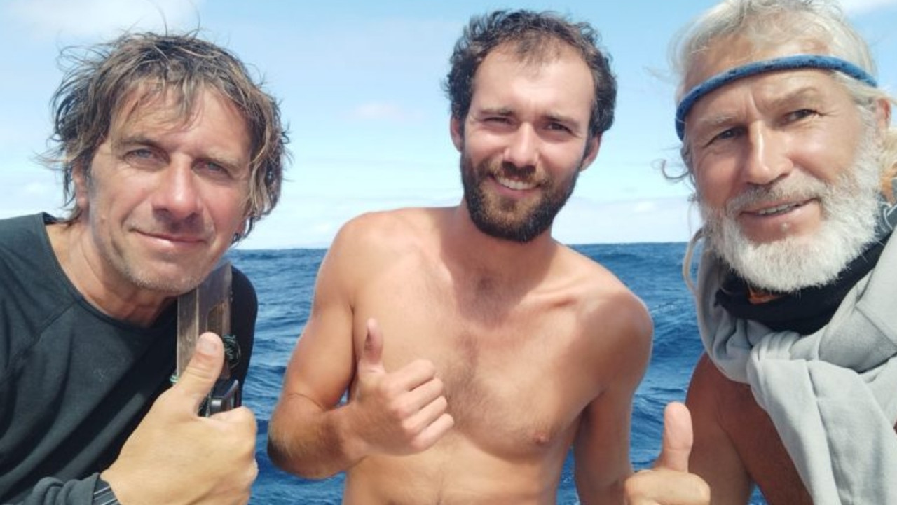 The three rescued sailors were believed to be part of a three-year round-the-world expedition. Picture: Supplied