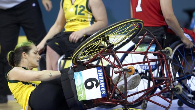 Former Australian women's wheelchair basketball captain Liesl Tesch at the Paralympics before becoming a sailor.