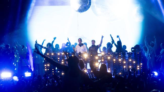 Flight Facilities play at LIV Golf at Grange Golf Club. Picture: Brett Hartwig