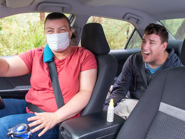 Left to right: Allison Paul, uber driver, and Thomas Banks, trial participant and Managing Director of Centre for Access.