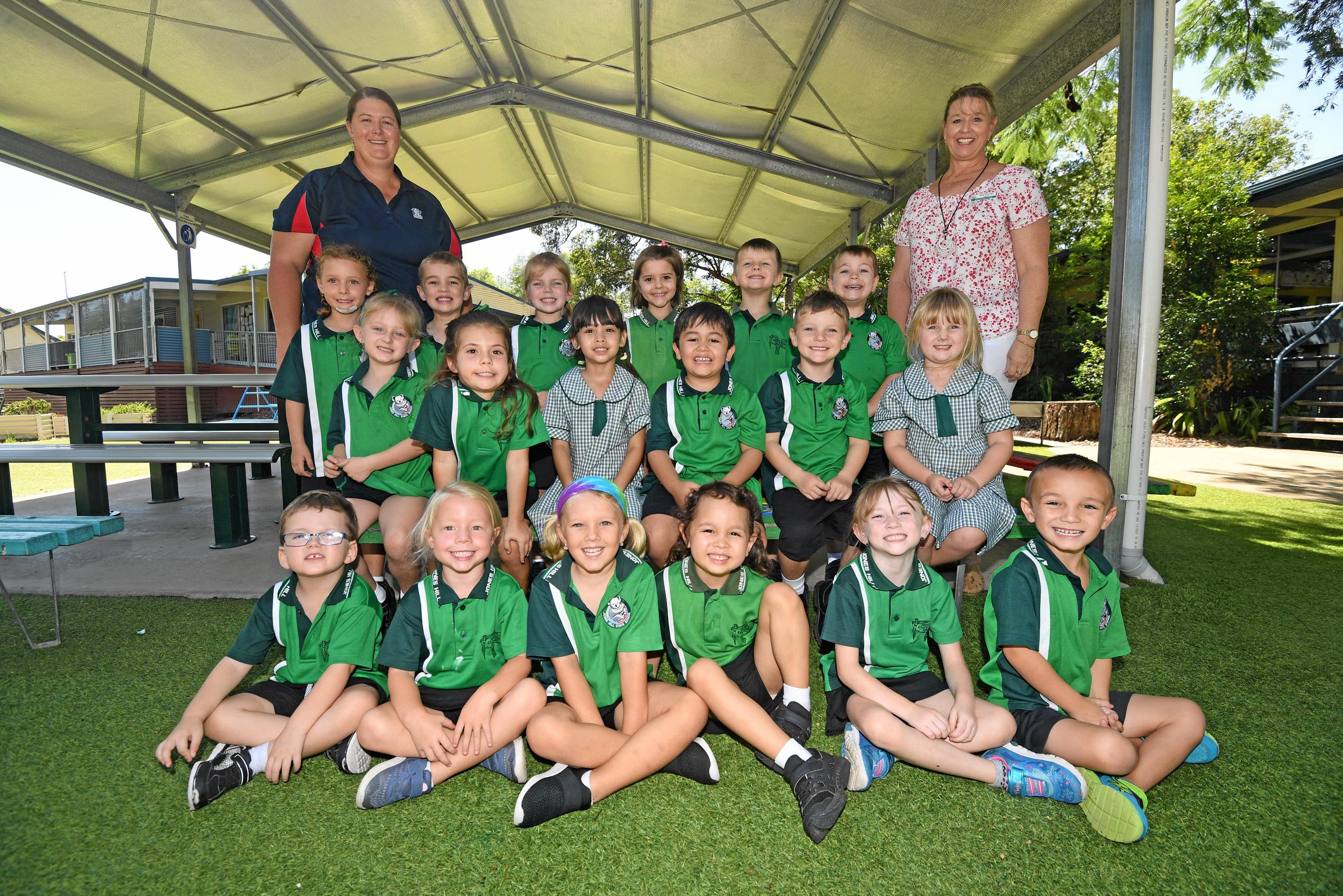 Jones Hill State School -Teacher Aide (Left):  Mrs Kelda Krafft , Teacher (Right): Mrs Sue Curran                                   Back Row (from left): Sienna Mitchell, Silas Rose, Alivia-Lee Sutton, Bella Masters, Lejay Johnstone, Ryder LangtreeMiddle Row (from left): Indiana Holt, Isla Mike, Amy Inkster, Alex Pauly, Hayden Austin, Amelia BroadhurstFront Row (from left): Billy Fagan, Asha Caulley, Katelyn Earl, Verissa Bradford, Mia Thornton, LeBron Bell Van-Gelder. Picture: Troy Jegers