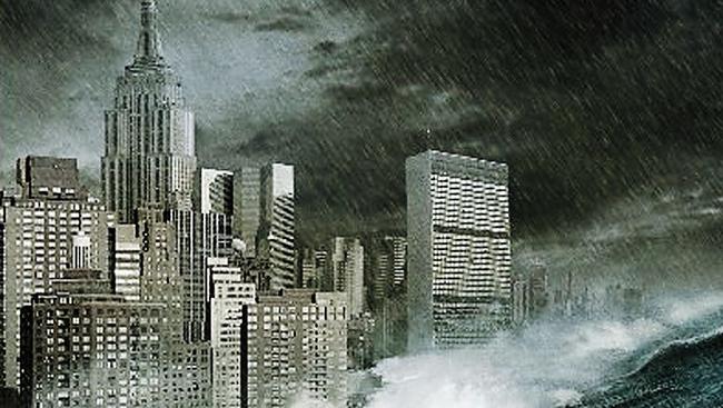 Rising seas threaten New York in the movie The Day After Tomorrow.