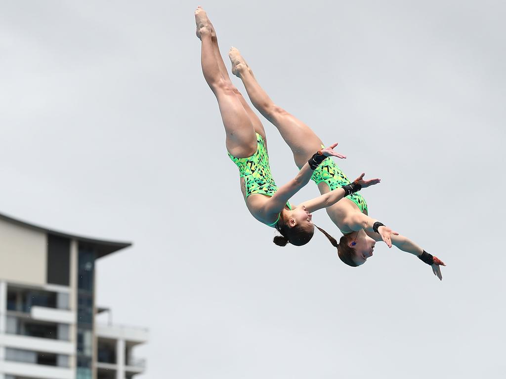 Taneka Kovchenko and Melissa Wu on their way to winning last year’s Gold Coast Grand Prix. Picture: Chris Hyde/Getty Images