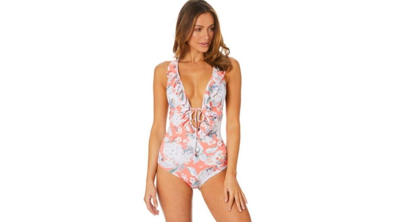 One Shoulder Cutout One-Piece Swimsuit & Reviews - Cyan - Sustainable One- Pieces