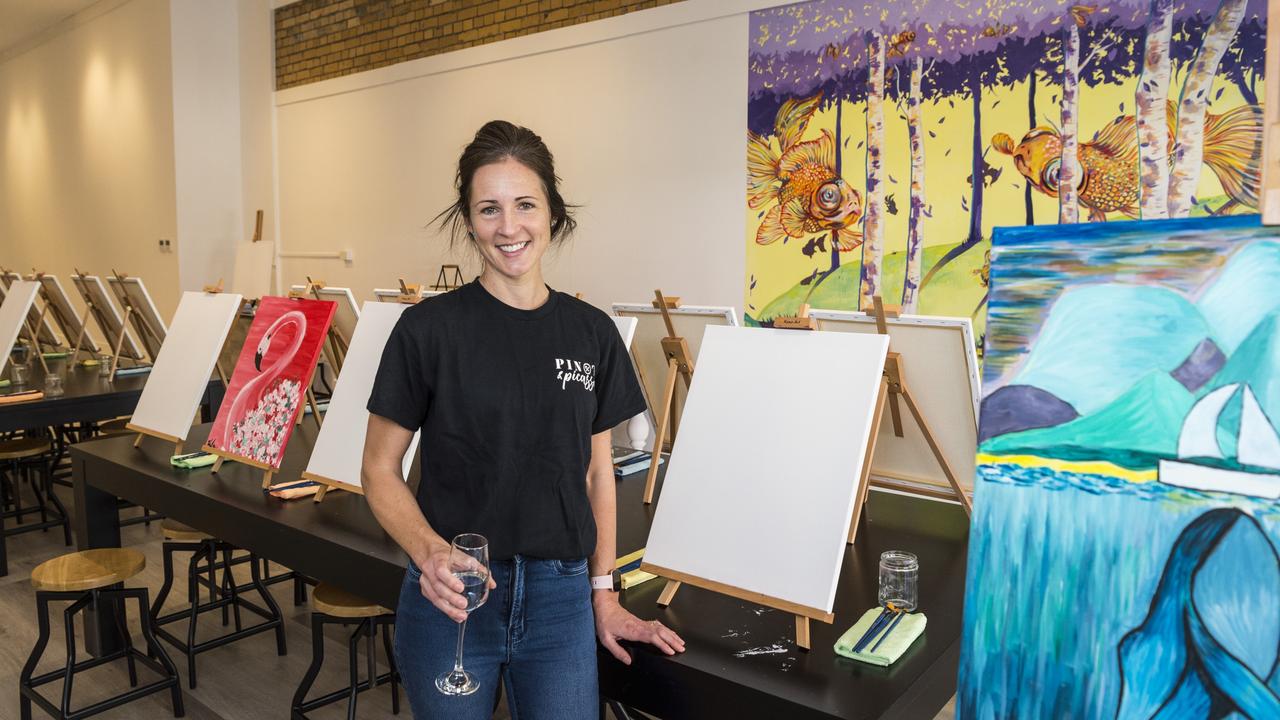 Pinot and Picasso owner Louise Kann in the Margaret St studio. Picture: Kevin Farmer