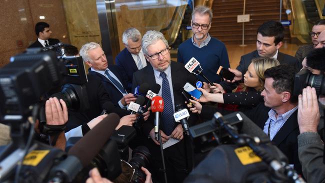 ACTU secretary Dave Oliver faces the media after Justice Heydon’s decision today.