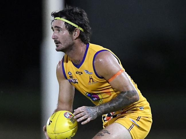 Simon Bates playing against Palmerston in round 17. Picture: Felicity Elliott/AFLNT Media.