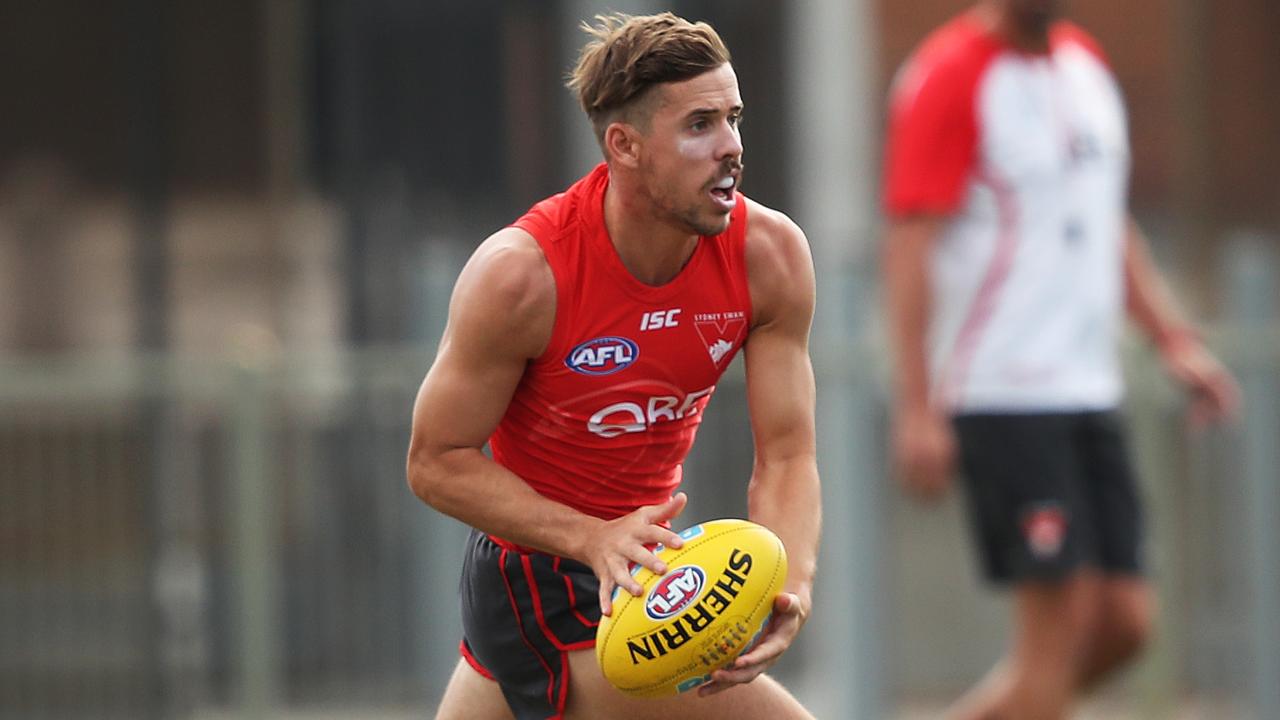 Jake Lloyd during Swans training at Moore Park. Picture: Phil Hillyard