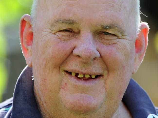 Writer's Week. Poet Les Murray with The Advertiser's ''I Love Murray'' badges.