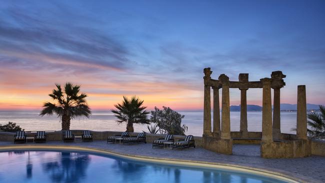 Villa Igiea’s pool with its folly of Grecian columns.