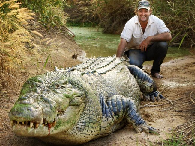 Outback Wrangler star Matt Wright says using your body weight helps you wrestle crocodiles. Picture: Foxtel