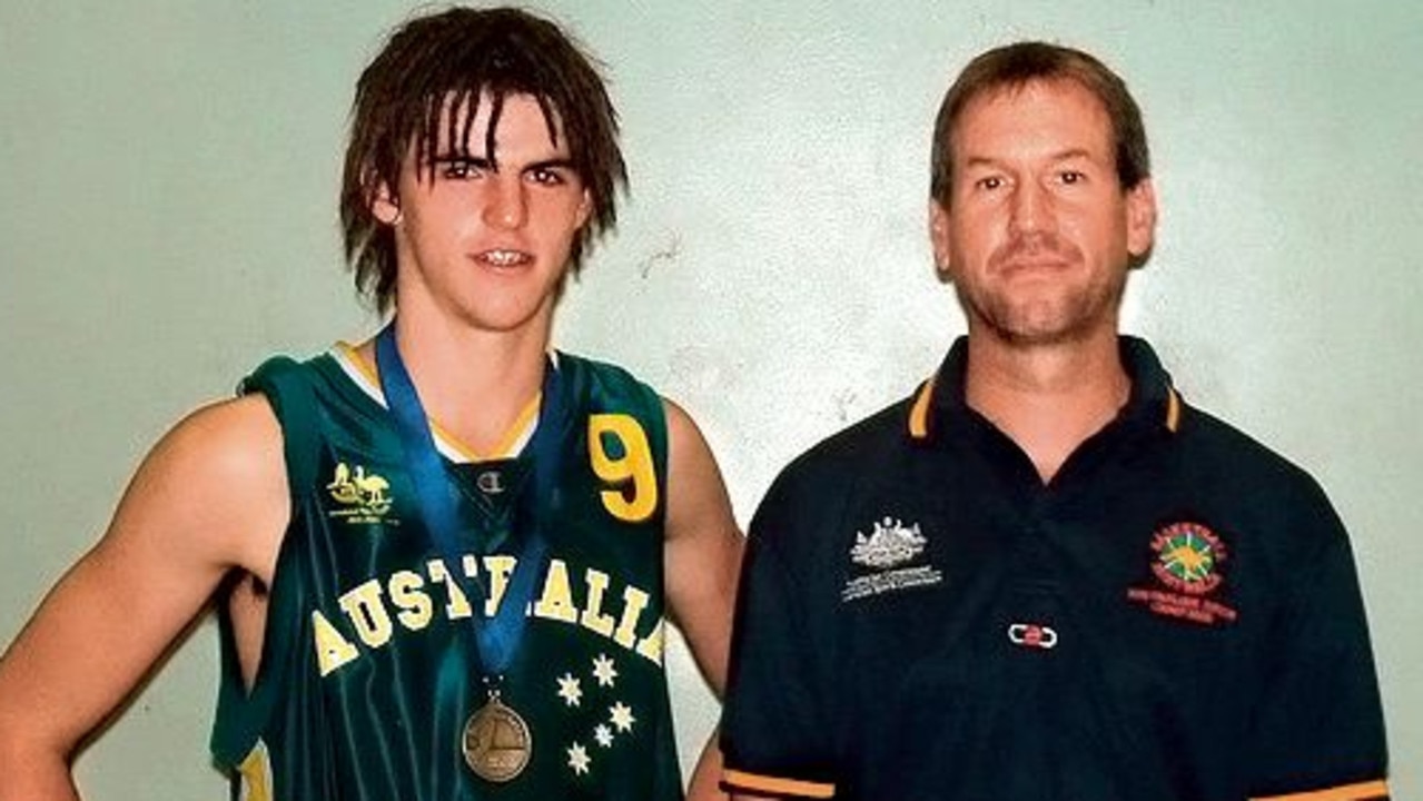 Scott Pendlebury and his basketball coach David Mowbray