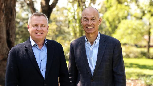 Tasmanian Premier Jeremy Rockliff alongside newly announced Treasurer Guy Barnett. Picture: Stephanie Dalton.