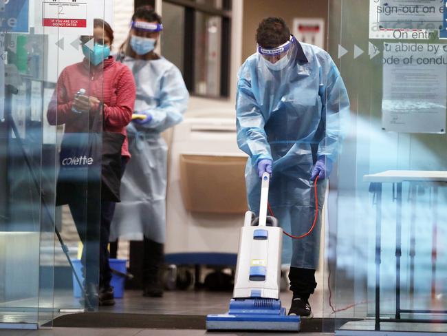 Cleaning at Arcare Maidstone on Monday. Picture: David Crosling