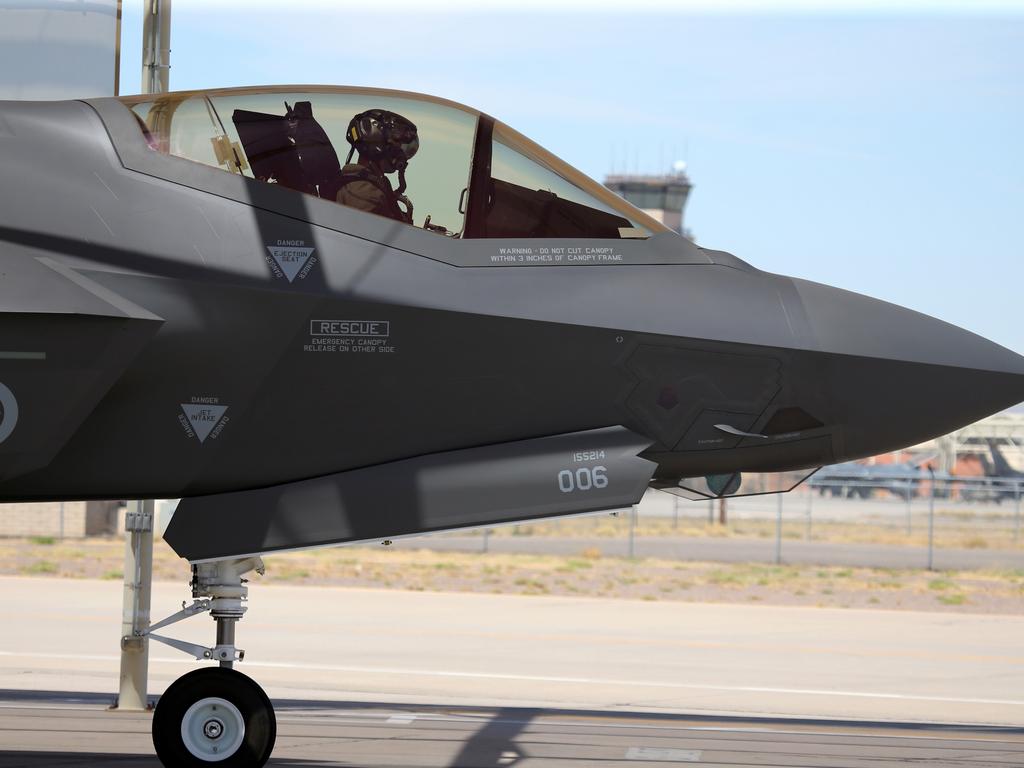 Australian Pilots training in the F35 fighter Jets Luke Airforce Base in Phoenix Arizona. Squadron leader Wing Commander Darren Clare before wheels up. Picture: Nathan Edwards
