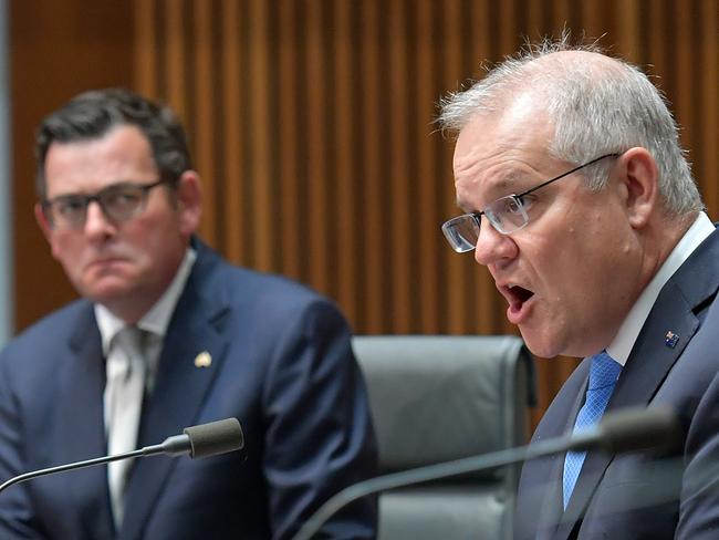 Dan Andrews and former PM Scott Morrison need to start apologising for how wrong they were about the safety and effectiveness of Covid jabs. Picture: Getty Images