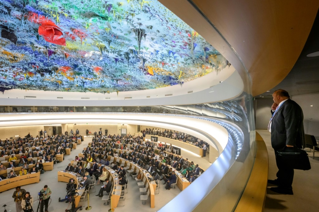 The Human Rights Council is situated at the UN Palais des Nations in Geneva