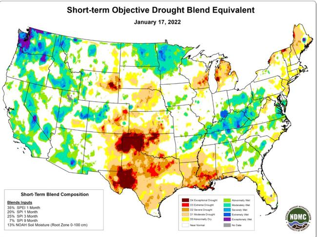 The United States’ cotton growing heartland – West Texas – is in the grip of extreme drought. Source: Included