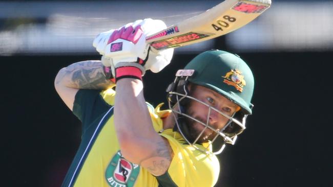 Matthew Wade. Action and color at the Gabba. Australia vs Pakistan in a ODI match. Pic Jono Searle.