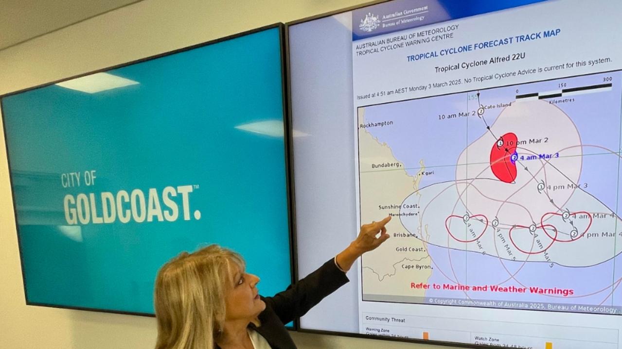 Acting Gold Coast Mayor Donna Gates on Tropical Cyclone Alfred at the Disaster and Management Centre.