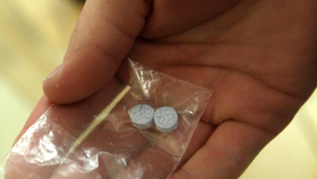 Ecstasy pills in a plastic bag, drugs are seemingly available everywhere during 2009 schoolies at Surfers Paradise on the Gold Coast, Queensland.