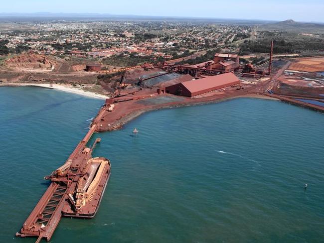 OneSteel operations in Whyalla, as seen from the air.
