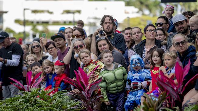 Spectators at the Supanova Superhero Parade through Broadbeach. Picture: Jerad Williams