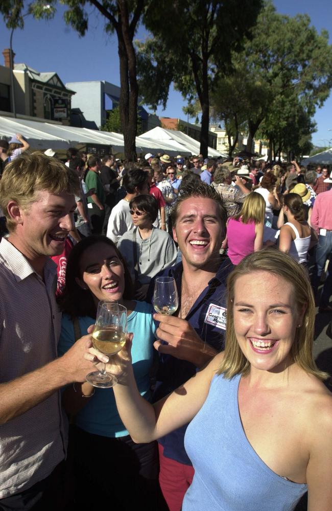 Richard Milne, Bronwyn Hardie, Stewart Bishop and Jacqui Reid at the Parade Food, Wine and Music Festival in 2001.