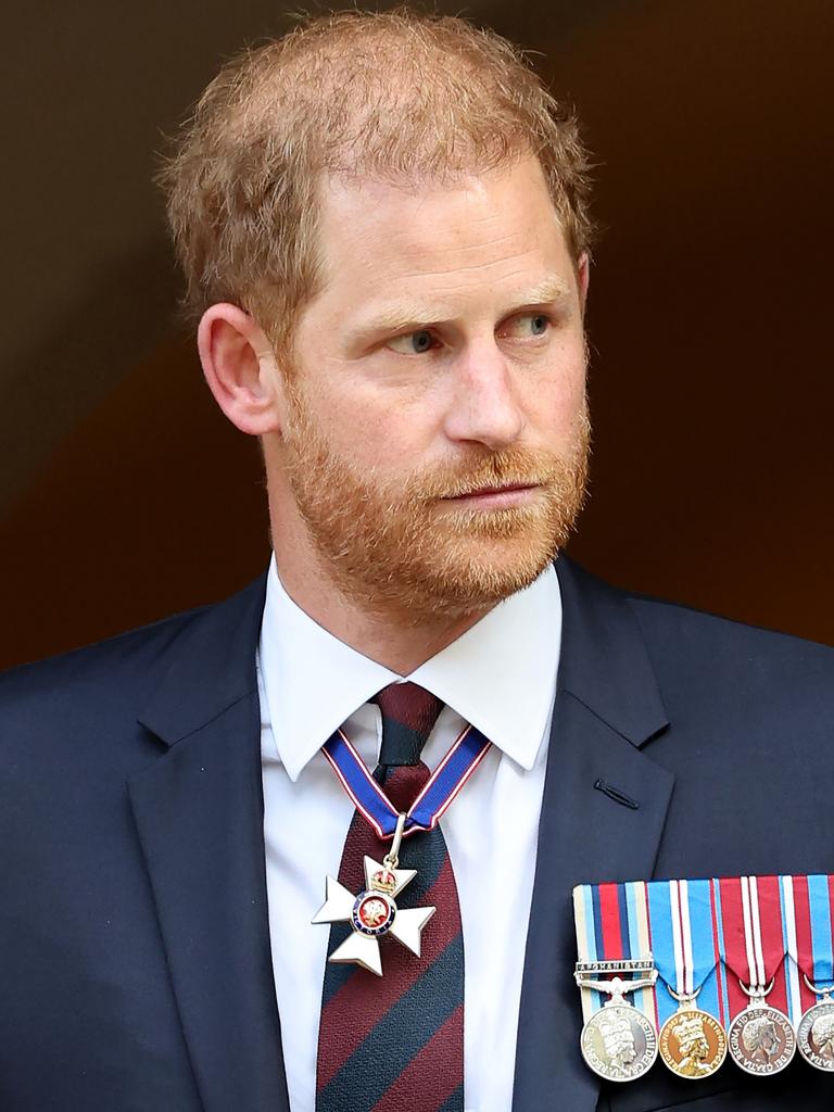 Prince Harry, The Duke of Sussex departs The Invictus Games Foundation 10th Anniversary Service at St Paul's Cathedral on May 08, 2024 in London, England. Picture: Getty Images for Invictus Games Foundation.