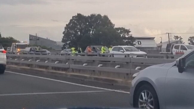 Heavy delays on M1 following 3 car crash. Picture: Supplied