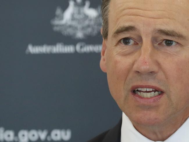 MELBOURNE, AUSTRALIA- NewsWire Photos JANUARY 3 2022: Federal Health Minister Greg Hunt holds a press conference in Mount Martha on the latest COVID situation. Picture: NCA NewsWire/ David Crosling