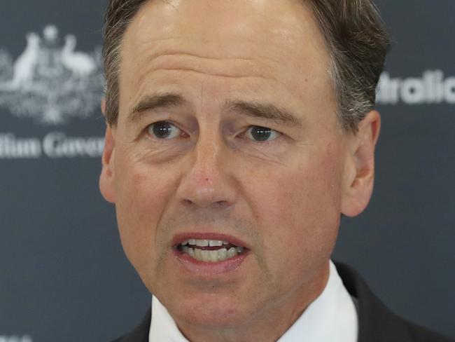 MELBOURNE, AUSTRALIA- NewsWire Photos JANUARY 3 2022: Federal Health Minister Greg Hunt holds a press conference in Mount Martha on the latest COVID situation. Picture: NCA NewsWire/ David Crosling