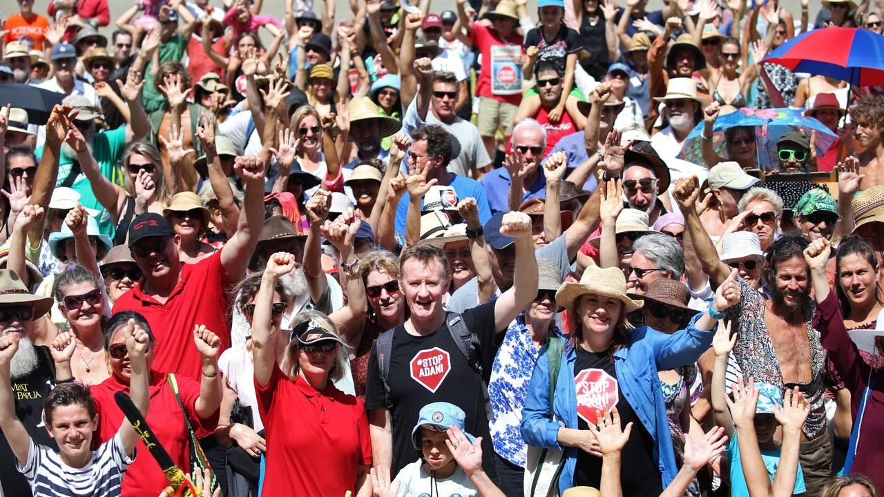 Thousands of people attended Stop Adani protests across Australia last year, including at Four Mile Beach at Port Douglas Picture: Anna Rogers.