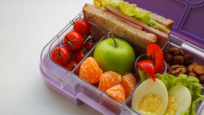 This lunch box is healthy, but common allergens like nuts and eggs (pictured above) are now discouraged in a majority of schools. Picture: iStock