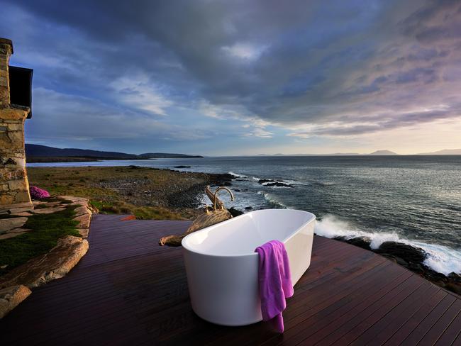 Internal features are great, but it’s what awaits guests outside that will make the best memories — a wood-fired sauna, an outdoor shower and a majestic open-air tub on its very own deck. No one will be able to resist the prospect of a steamy soak against a backdrop of crashing waves. Magical. thaliahaven.com.au
