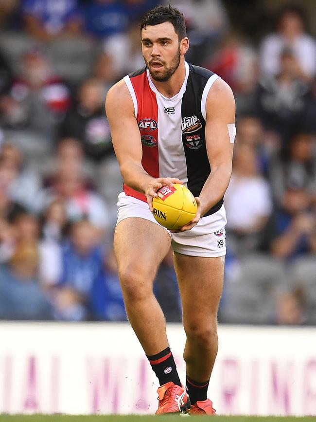 McCartin showed great ability as a key forward in his limited appearances for the Saints. Picture: AAP