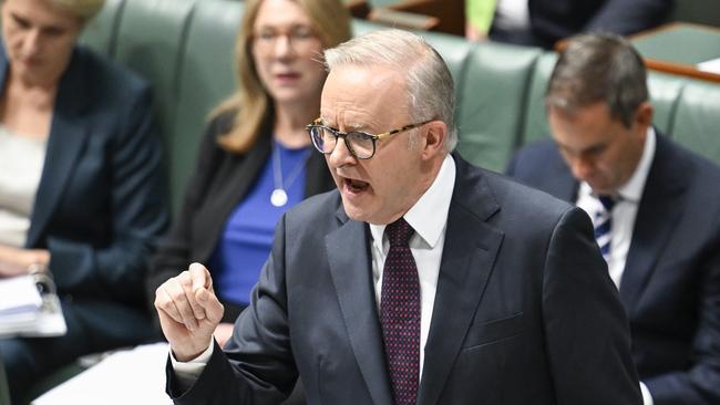 Mr Albanese in question time on Wednesday. Picture: NewsWire / Martin Ollman