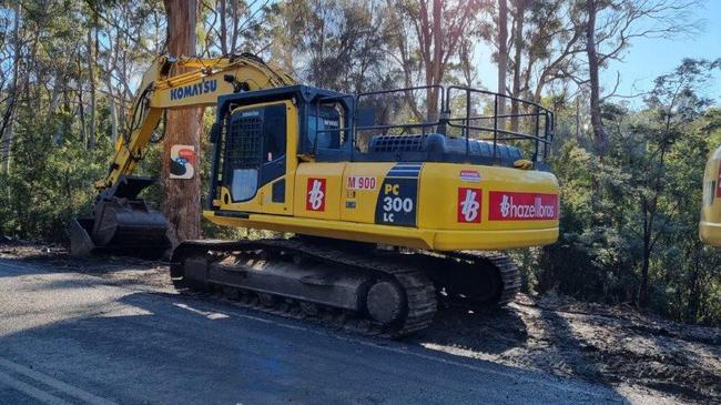 Road works being completed at Paradise Gorge on the Tasman Highway near Orford. Picture: State Growth