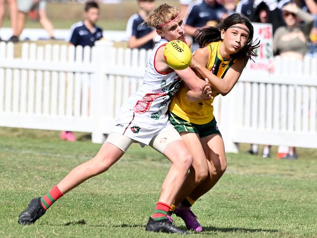 Action from Saturday's McDonaldâ€™s South East Queensland Youth Grand Finals played at Yeronga AFC. 2 September 2023. Picture, John Gass