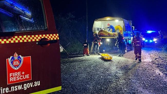 The man was eventually rescued after an epic five hour rescue through flood waters and tall grasses.