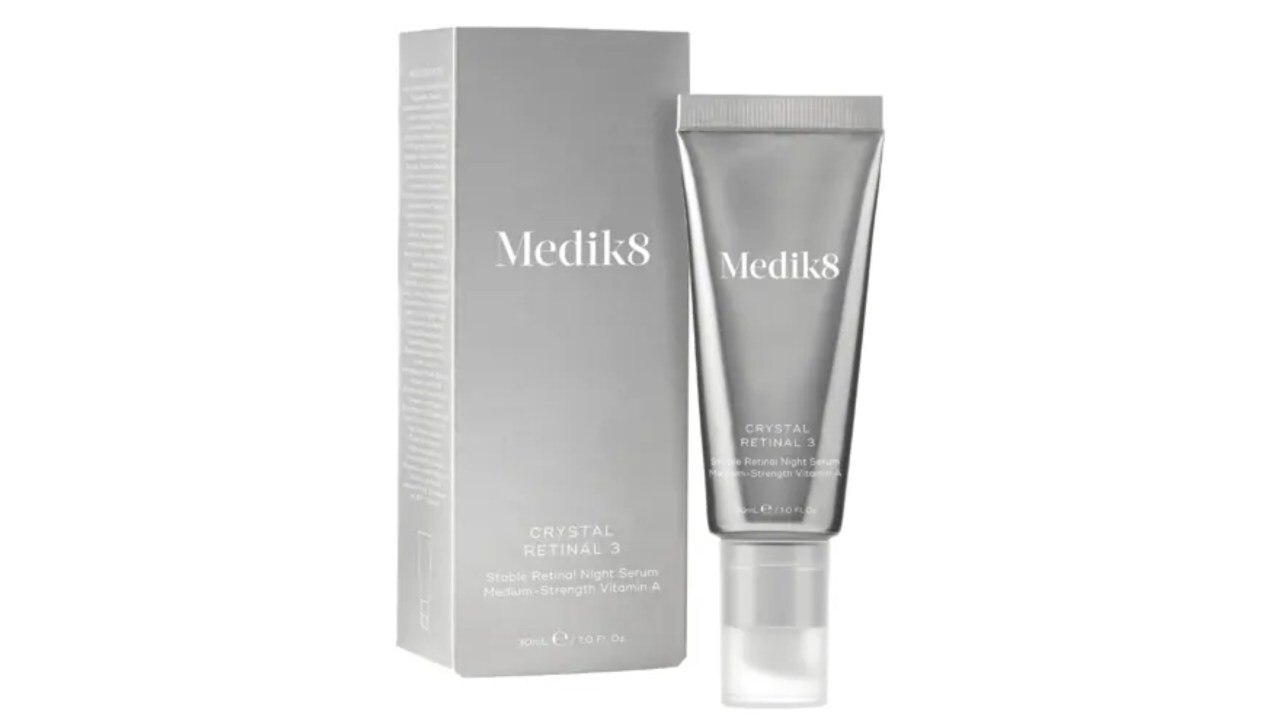 Medik8s medium strength Vitamin A serum contains encapsulated retinol for improving skin tone for beginners. Image: Adore Beauty