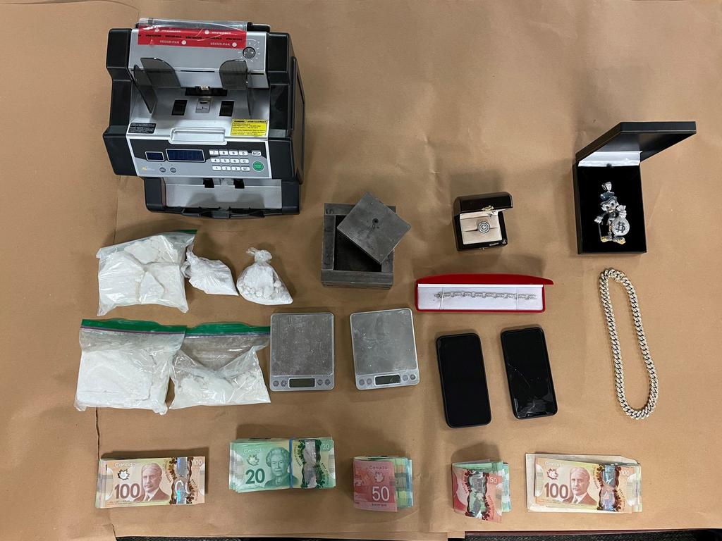 Police also seized cocaine and cash.