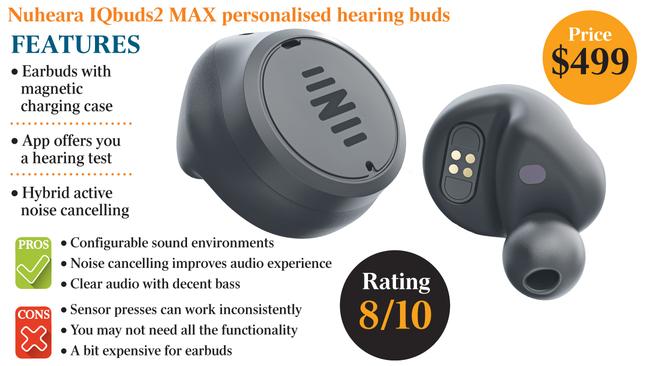 Nuheara IQbuds2 MAX personalised hearing buds