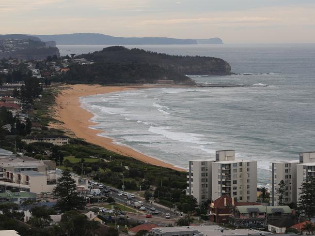 Ocean St in Narrabeen and the beach just north of the area damaged by storms and high seas earlier this month. Picture: John Grainger