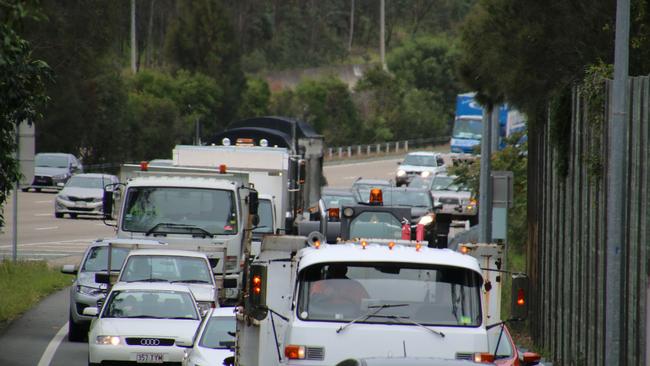 Photographs taken by Coomera MP Michael Crandon on off ramps crowding on the northern end of the Pacific Motorway at peak hour